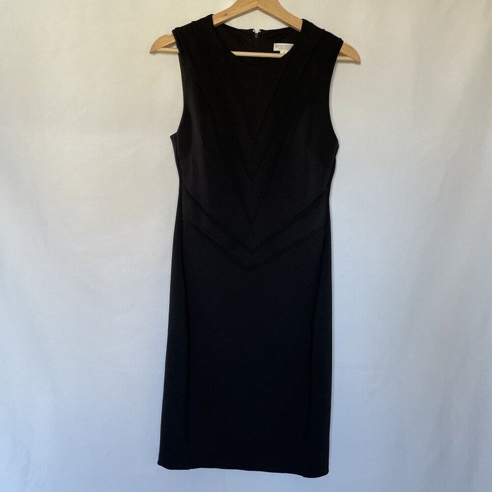 Bisou Bisou Michelle Bonbot black sleeveless midi dress formal size 6 classic